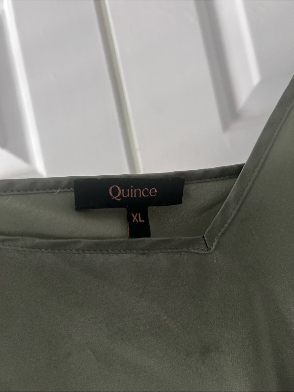 Quince 100% Washable Silk Slip Dress Moss Green Size XL - Picture 4 of 4